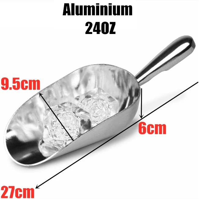 Pala Per Ghiaccio E Alimenti In Acciaio Inox 304 - Multiuso Per Cucina E Bar, Per Cubetti, Farina, Zucchero, Caffè, Popcorn - 3 Dimensioni Disponibili - 5