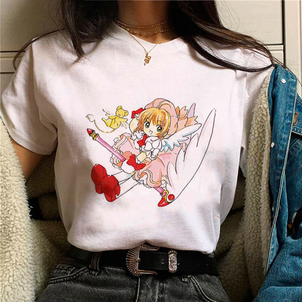 

Футболка Cardcaptor Sakura Magic Girl, женские футболки для манги, Женская смешная аниме одежда для манги