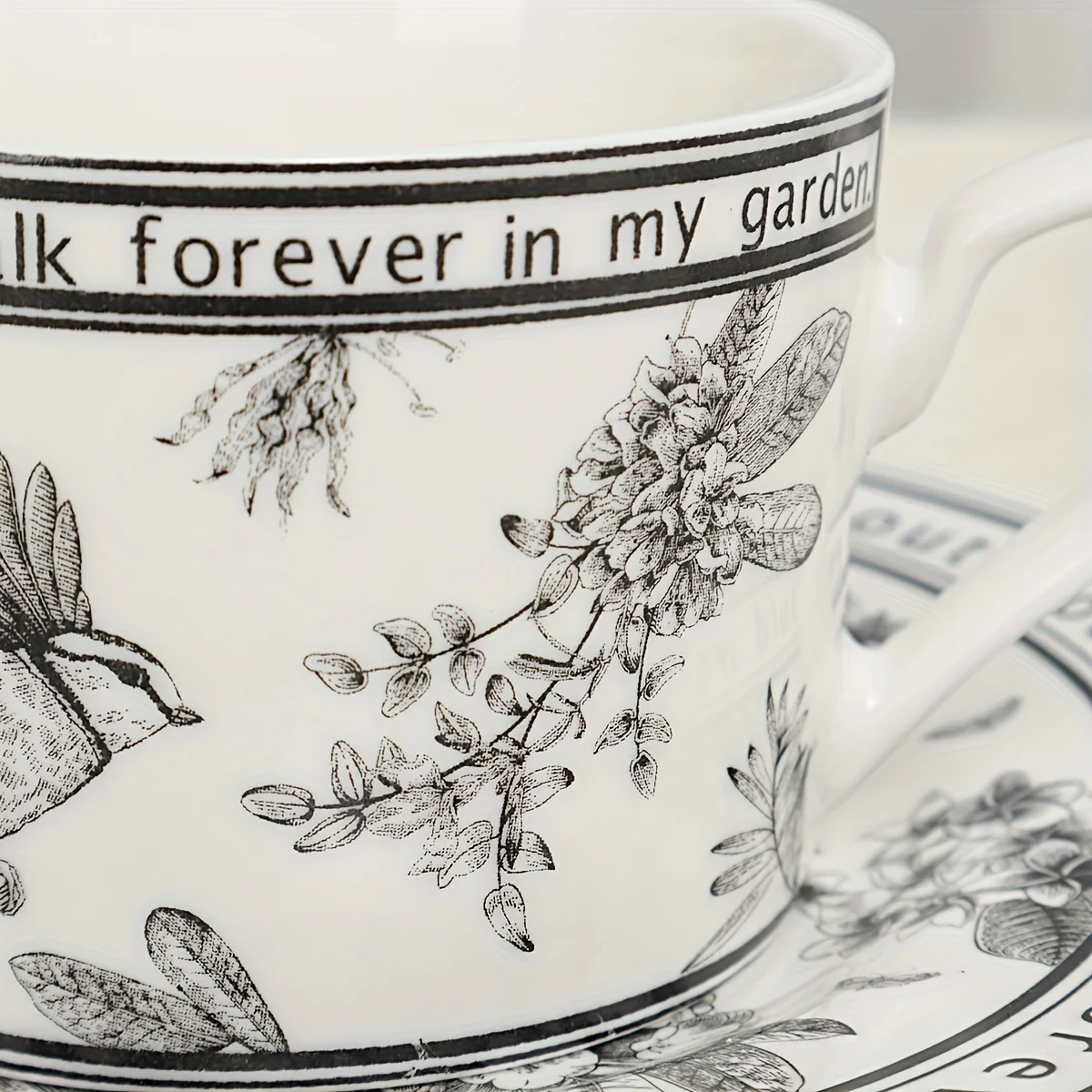 1 set Tea Cups and Saucers, Cappuccino Cups, Coffee Cups, White Tea Cup Set, British Coffee Cups, Porcelain Tea Set, Latte Cups