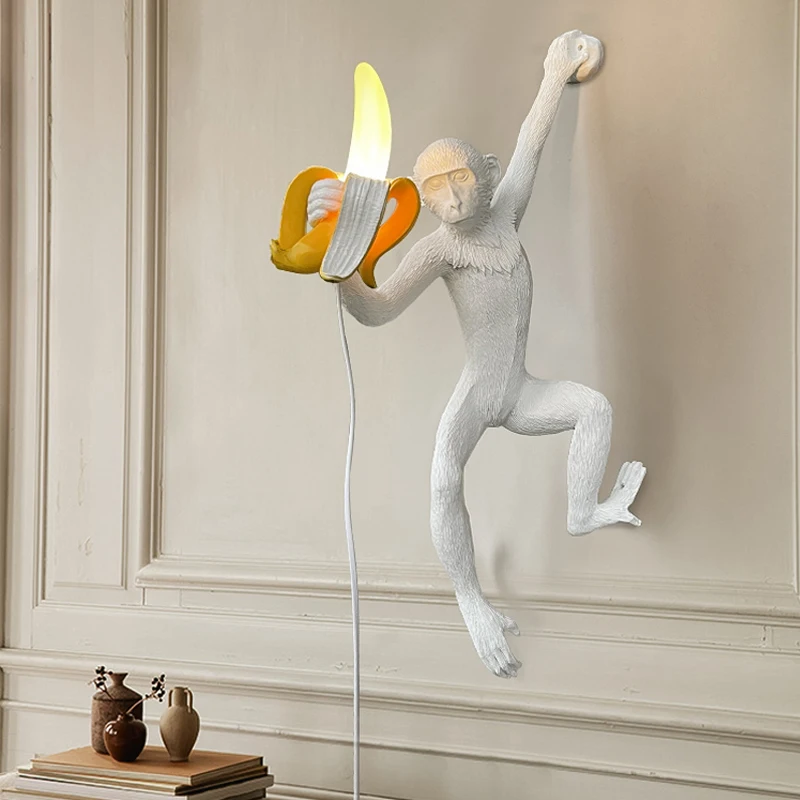 

Qf Wiring Free Banana Monkey Wall Lamp Bedroom Bedside Living Room