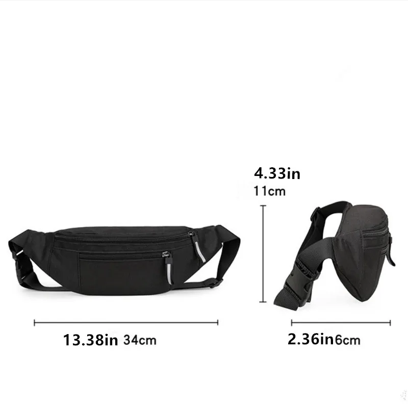 Sports Fanny Pack, Large Crossbody Bag for Running, Travel & Workout Hands Free Phone & Wallet Waist Pack Waist Bag Shoulder Bag