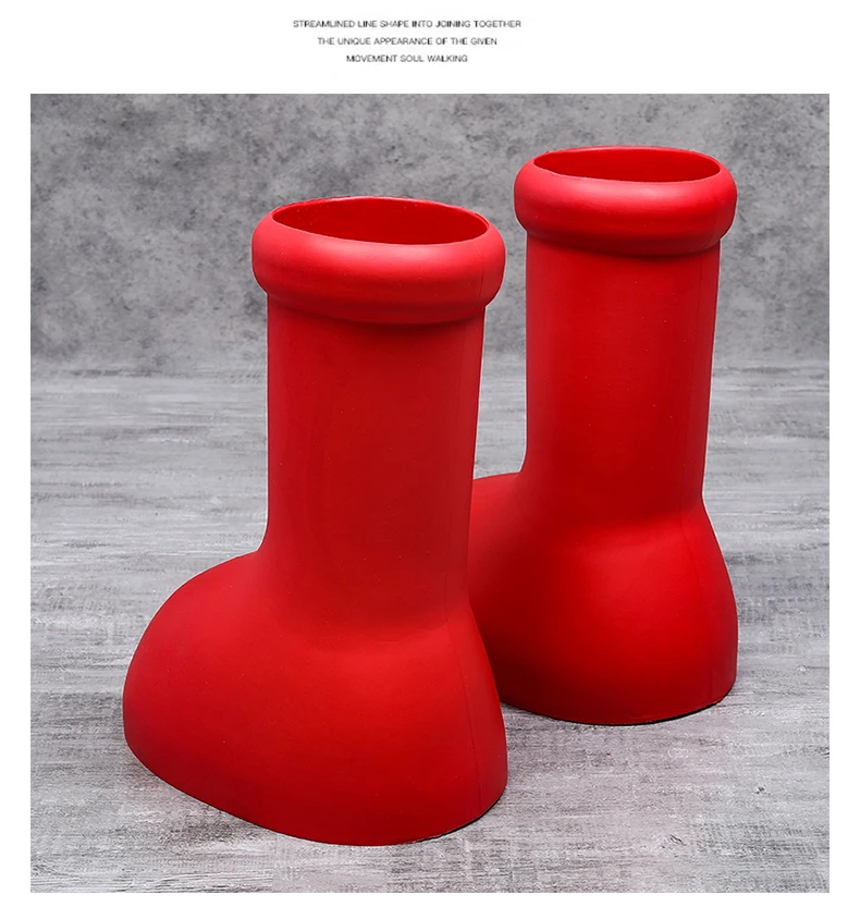 Men 2023 Spring New Casual Trend Red Big Size Fashion Concise Long Boots Comfortable Walking Shoes_voghion.com