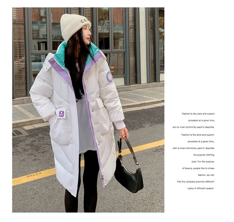 Oversized Winter Hooded Parker Women Down Jacket 2026 New Thicken Cotton Padded Coat Fashion Long Overcoat Female Warm Parkas