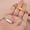 Fnixtar 10 pièces Bracelet d'amant en acier inoxydable réglable rose bleu strass Bracelets Couple amoureux cadeau