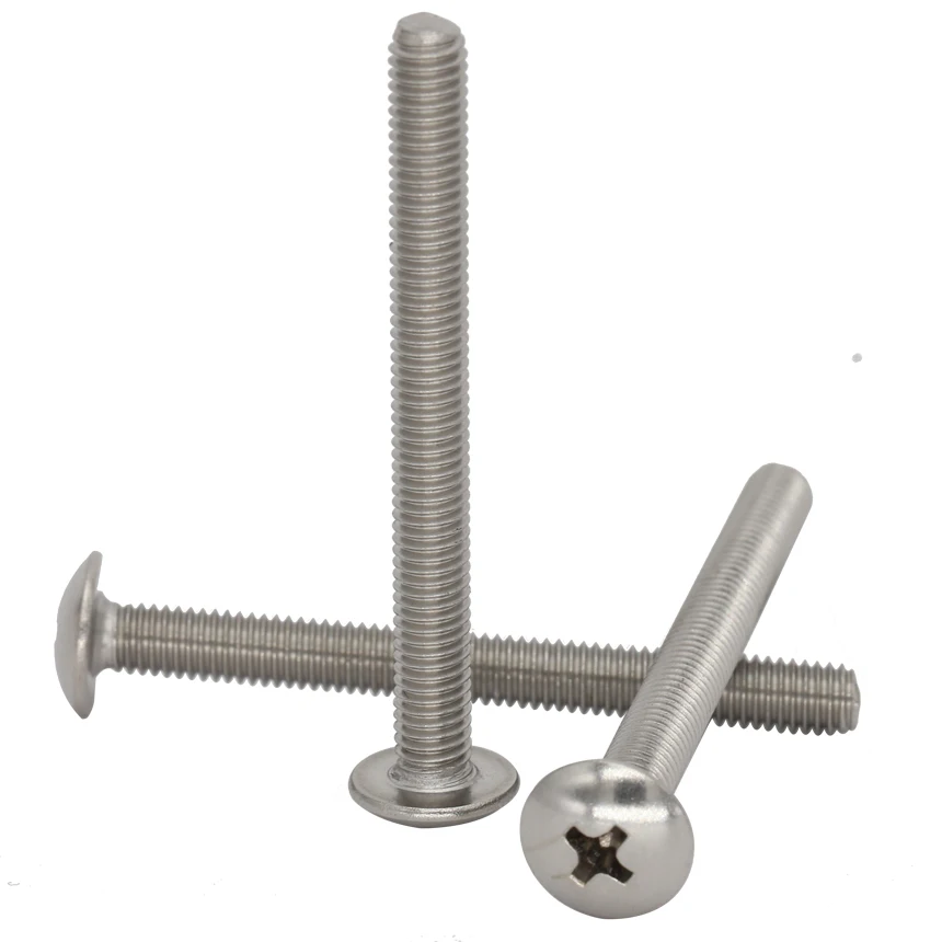 

M5 M6 M8 6mm 8mm 10mm 12mm to 100mm 304 316 Stainless Steel Phillips Cross Recessed Round Truss Mushroom Head Machine Screw