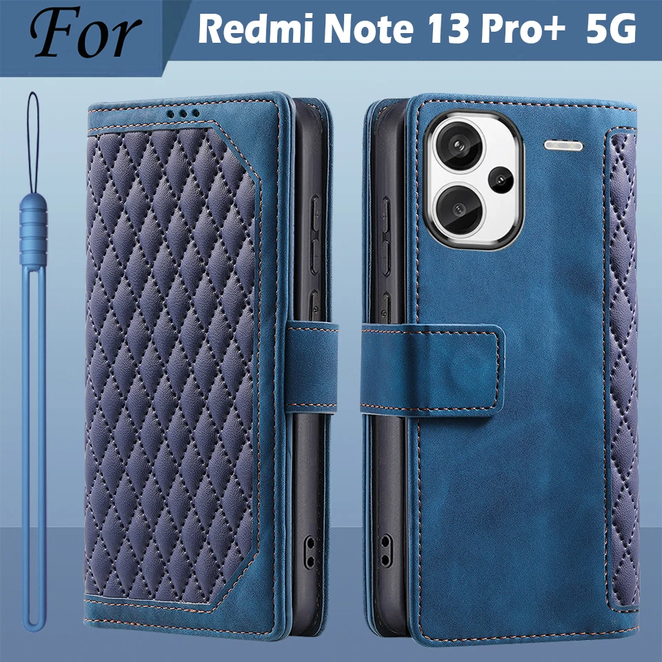 Phone Case Leather Phone Case Leather Wallet Case Leather Case For Xiaomi Redmi Note 13 Pro+ 5G Note13 13Pro+ Flip Leather stand Card Wallet Cover