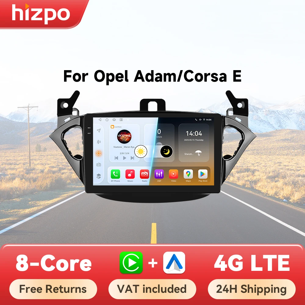 Hizpo Car Smart Systems Radio for Opel Adam for Corsa E CarPlay Android Auto Autoradio GPS Navigation Wifi