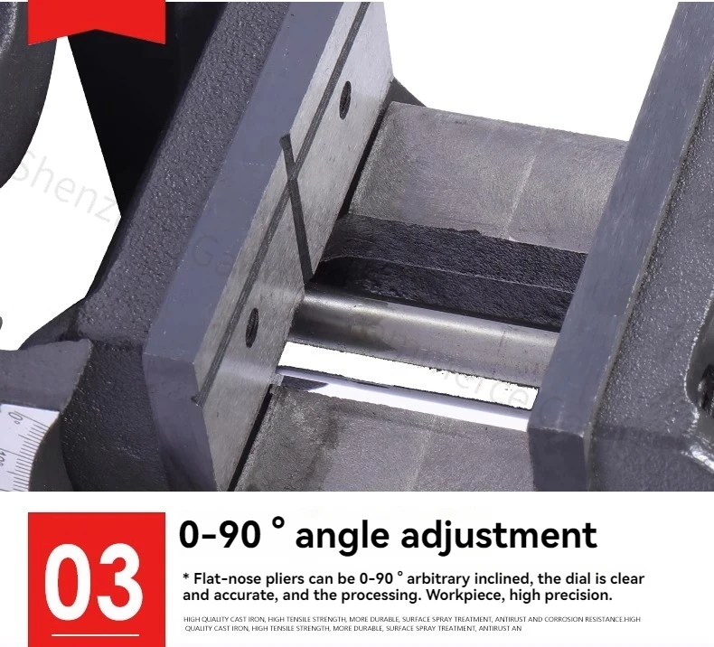 Tiltable Flat Pliers 0-90 Degrees Guide Rod Angle Drilling Machine Table Vise 3-