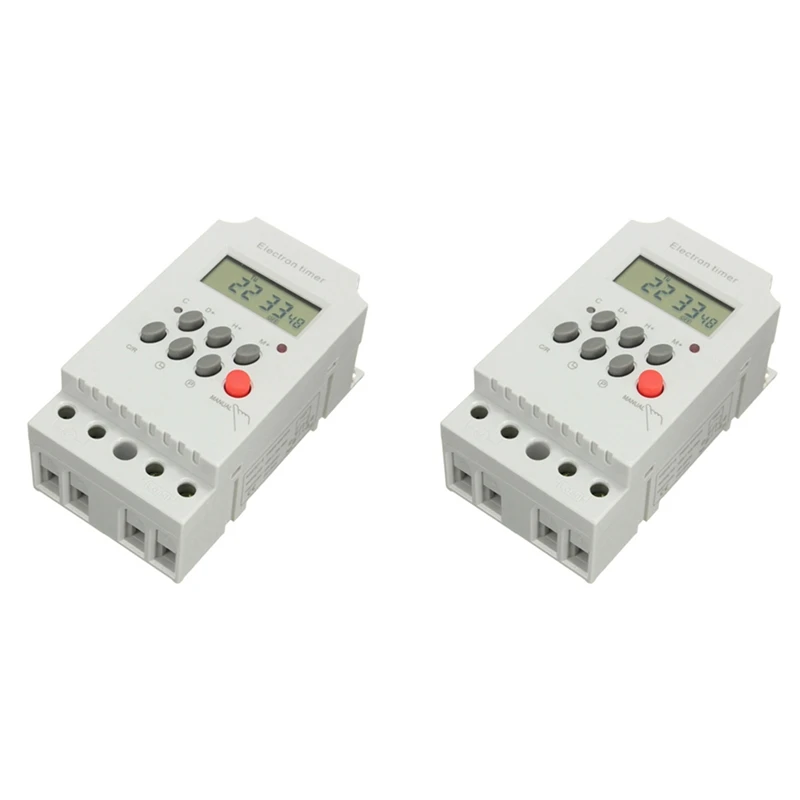 

2X KG316T-II Din Rail Microcomputer Time Control Switch Time Control Timer AC220V 25A DIGITAL TIMER SWITCH Relay Control