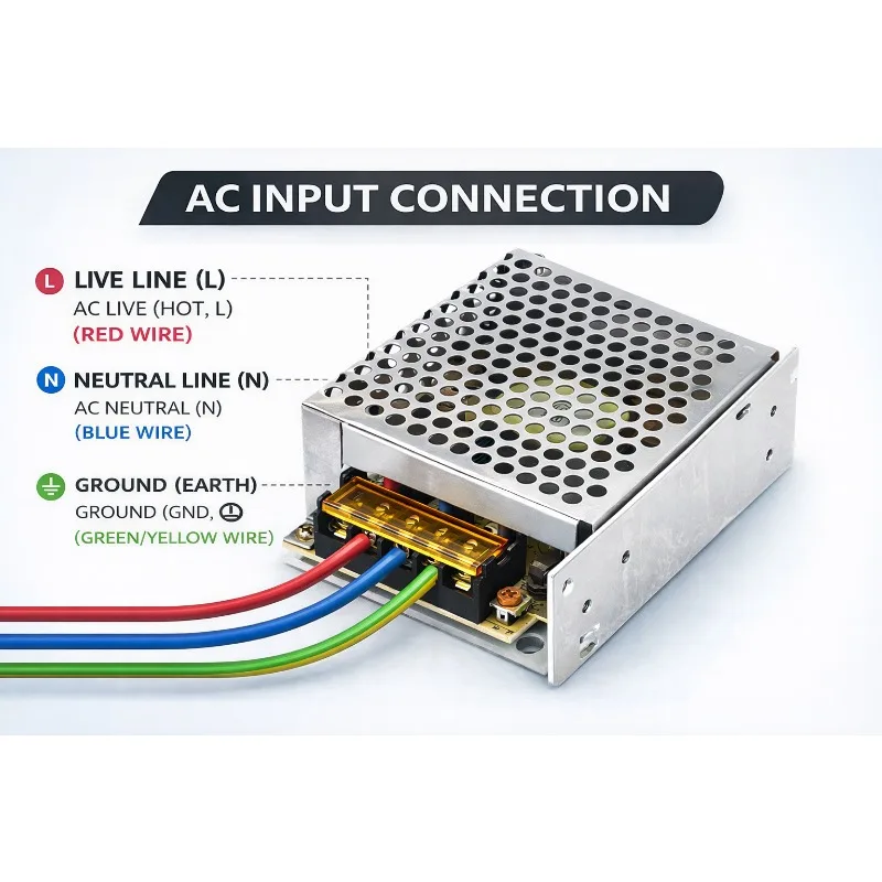 Universal AC-DC Switching Power Supply with Enclosed Aluminum Housing