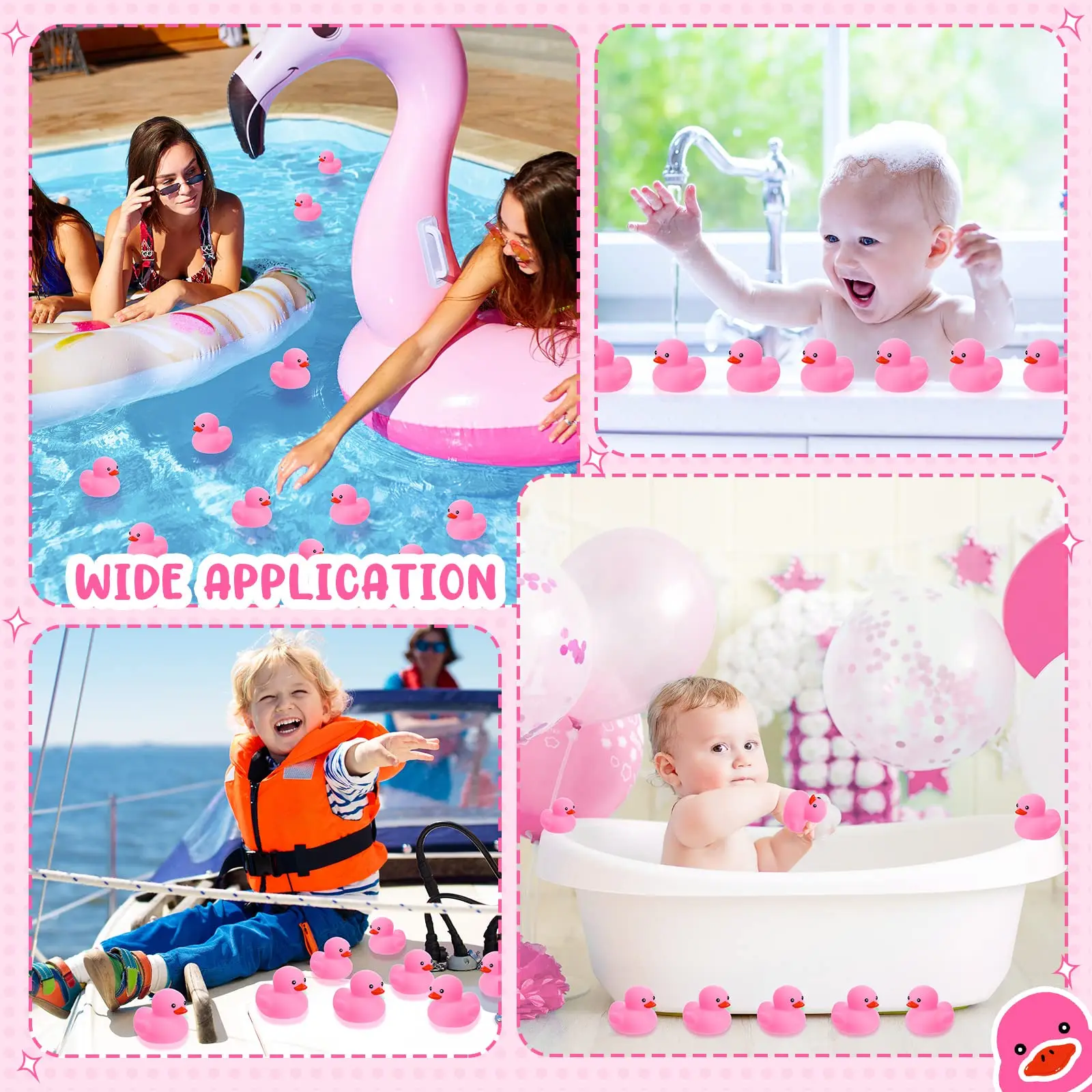 1-100pcs Mini Rubber Ducks 2.2 Inch Duck Toys Squeaky Rubber Ducks Cute Float Duckies for Little One Birthday Party 3