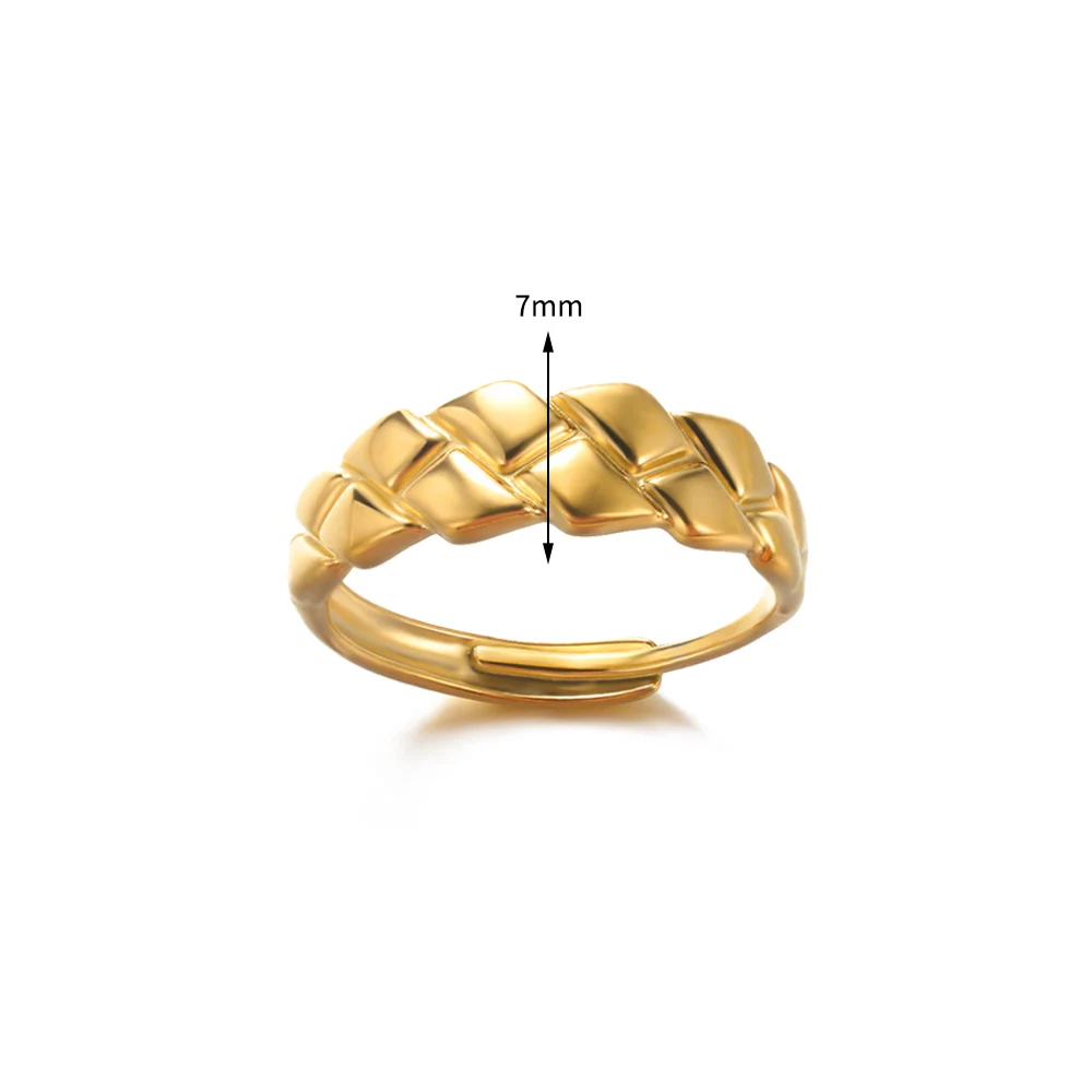 Sa7f4ecc76c1246c48419c850eb63b89eo Stainless Steel Rings for Women Men Gold Color Heart Engagement Wedding Wide Ring Trendy Vintage Geometric Punk Jewelry Gift New Mallzona