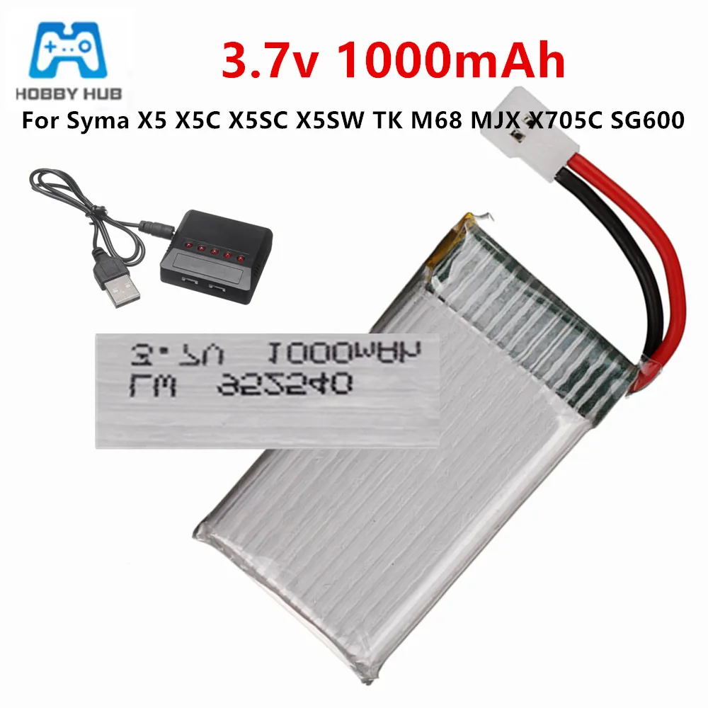 Ranuw Batterie Li-PO Améliorée 3.7V 1000mAh 25C 952540 pour Syma X5C X5C-1 X5S X5SW X5SC V931 H5C CX-30 Pièces Rechange pour Quadrirotor Kit Construction Mini avec Batterie Caméra pour Adultes Ranuw Batterie Li-PO Améliorée 3.7V 1000mAh 25C 952540 pour Syma X5C X5C-1 X5S X5SW X5SC V931 H5C CX-30 Pièces Rechange pour Quadrirotor Kit Construction Mini avec Batterie Caméra pour Adultes