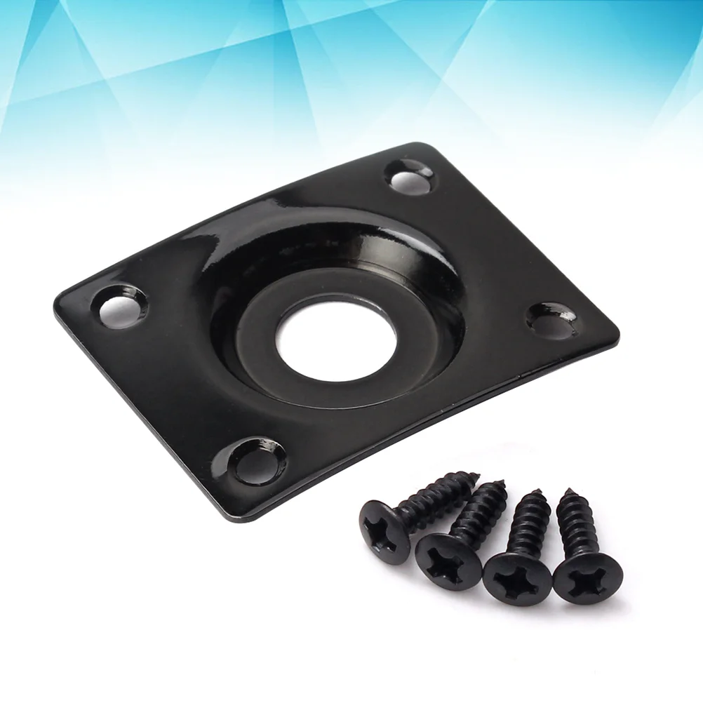 

Square Curved Guitar Jack Plate Indented 1/4 Inch Guitar Pickup Output Input Jack Socket Plate Metal Jack Plate With Screws for