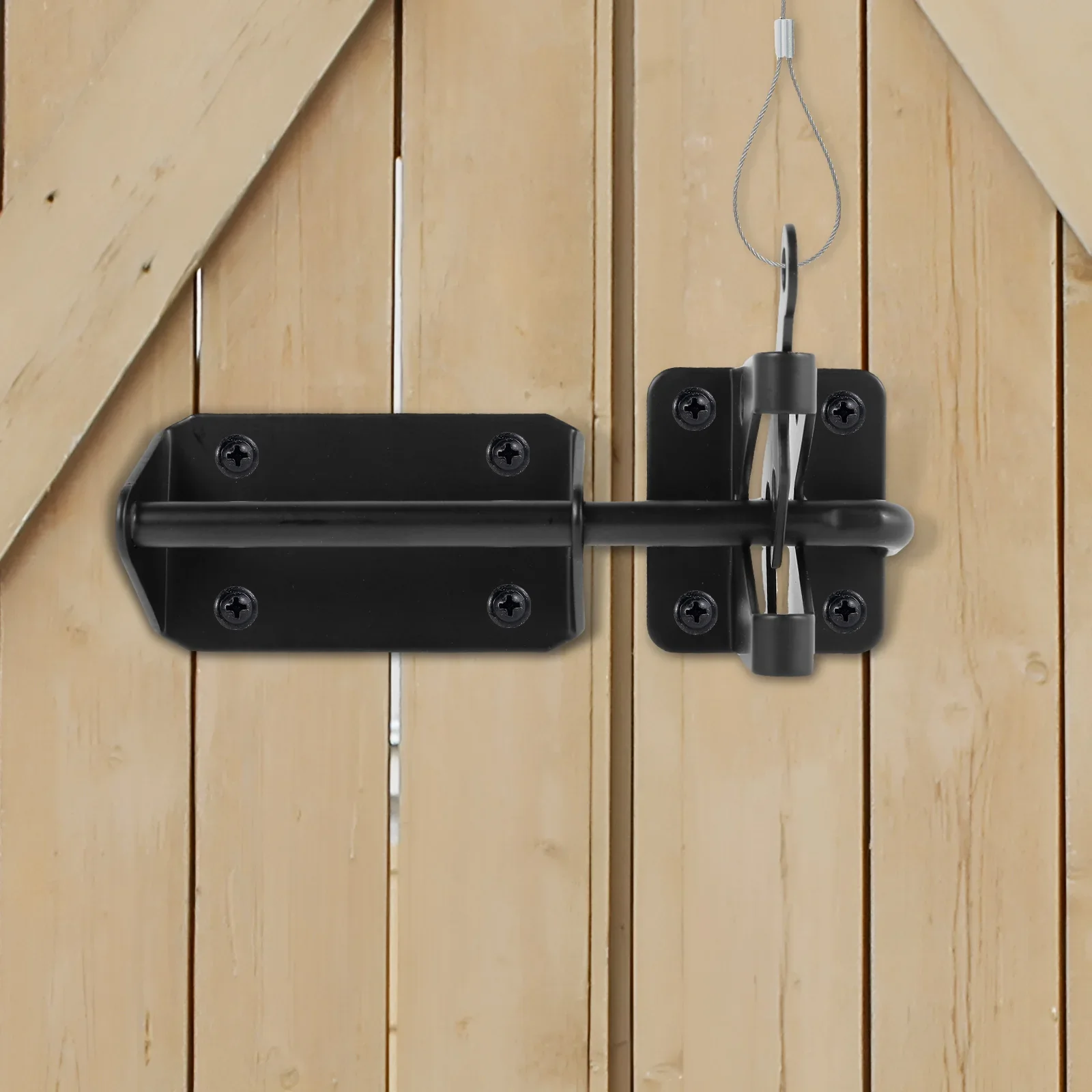 Heavy Duty Self-Locking Gate Latch with Cable Pull Iron Fence Door ...