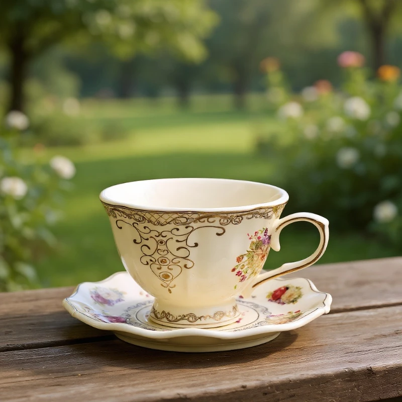 Vintage Hand-Painted Coffee Cup Set 6