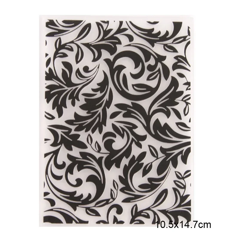 Roll leaves Embossing folders Plastic bump Scrapbooking DIY Template Fondant indentation Cake Photo Album Card Make10.5x14.7cm,plastic embossing folder,embossing folder