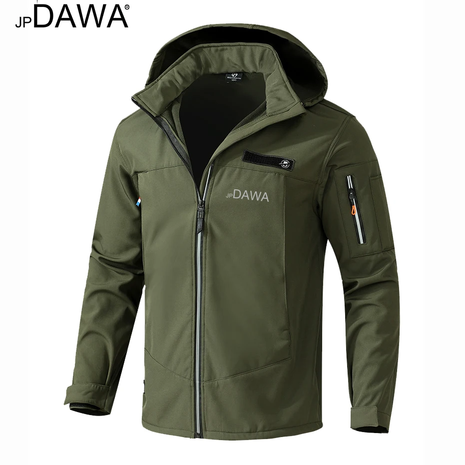 Fishing Clothes JP DAWA Autumn Winter Fleece Jacket Waterproof Windproof Warm Assault Suit Soft Shell Set Outdoor Sports