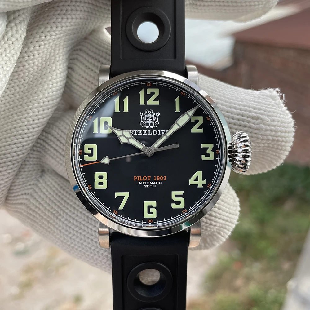 

STEELDIVE SD1903 Новые Полностью автоматические механические швейцарские Супер Светящиеся сапфировое зеркало NH35 механизм 20 бар водонепроницаемые часы