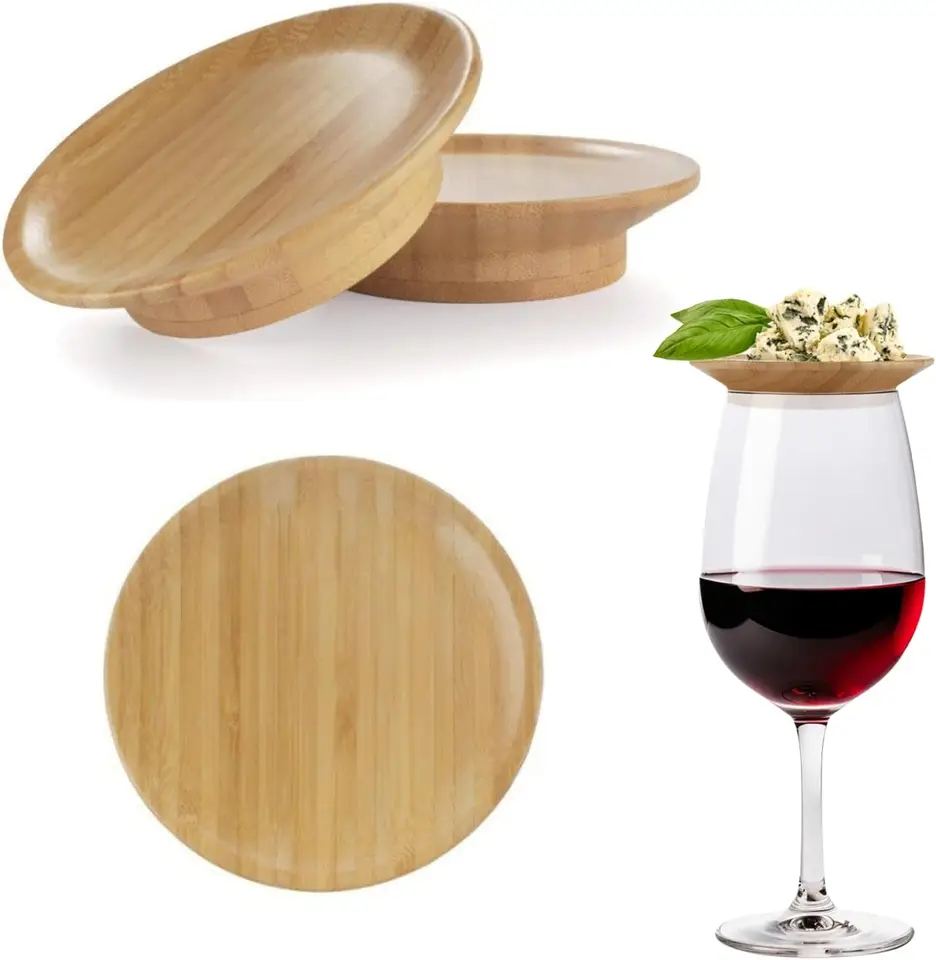 FZMEHL 8 Pcs Wine Glass Charcuterie Topper, 4" Mini Charcuterie Boards, Wine Appetizer Plates For Family Gatherings, Restaurants, Bars - View #13
