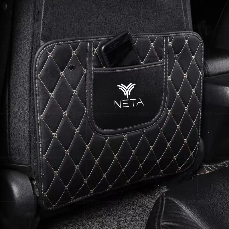 

1Pcs PU Leather Car Seat Backrest Anti Kick Pad Car Styling For Neta V U S GT 2022 2023 2024 Auto Interior Accessories