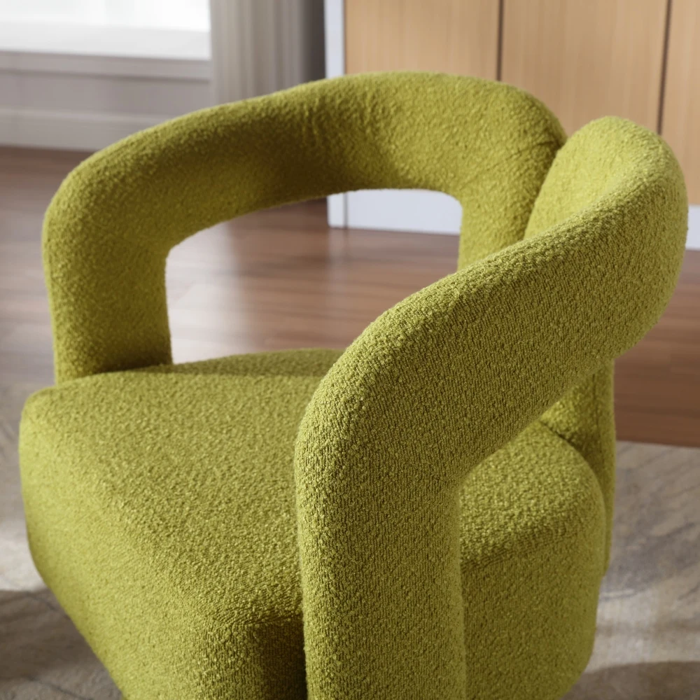 360-Grad-drehbare Cuddle Barrel-Akzentstühle, runder Sessel mit breiter Polsterung, flauschiger Stoffsessel für Wohnzimmer und Schlafzimmer – Detail 19