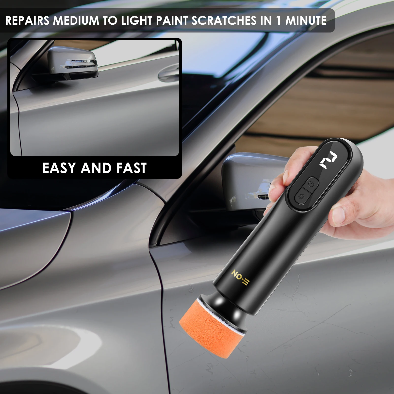 Mini Car Polisher Kit Sponge er Waxer Cordless Power Tool Scratch Repair Kit LED Display Automotive Sanding for Car Body