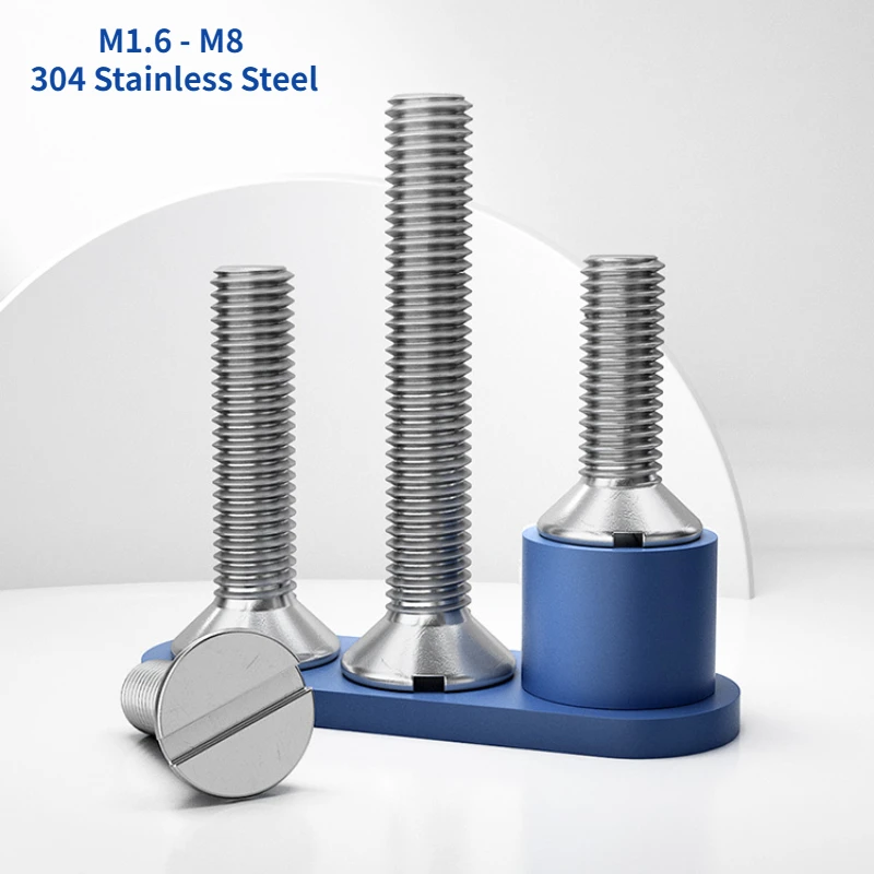 

M1.6 M2 M2.5 M3 M4 M5 M6 M8 304 A2-70 Stainless Steel GB68 Metric Threaded Slotted Flat Countersunk Head Machine Screw Bolt