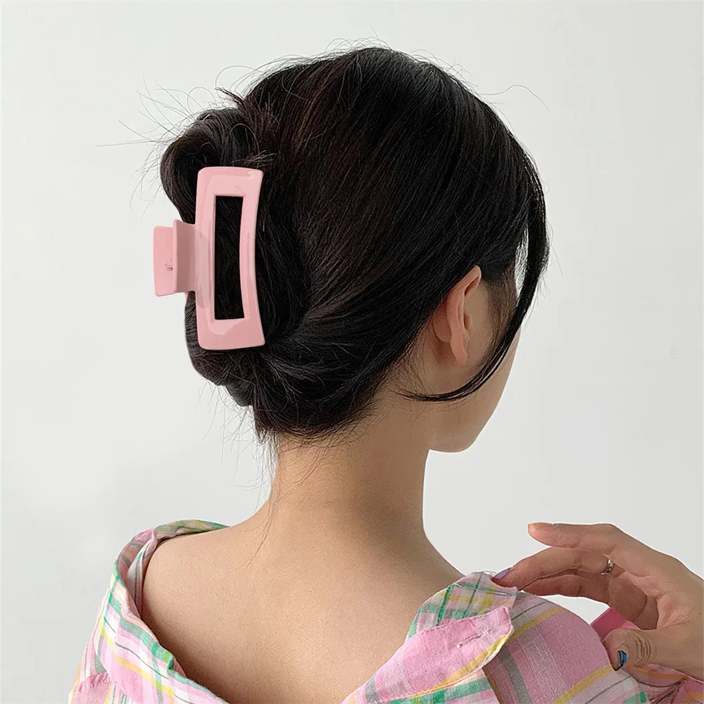 

Новая простая элегантная заколка для волос кавайная однотонная заколка для волос Макарон украшение для волос с яркой поверхностью