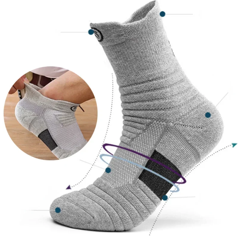 Men's Socks Compression Stockings Breathable Basketball Sports Cycling running Towel Socks High Elastic Tube sports socks cycling socks football socks compression socks fitness sports socks sport socks 3pairs/Lot