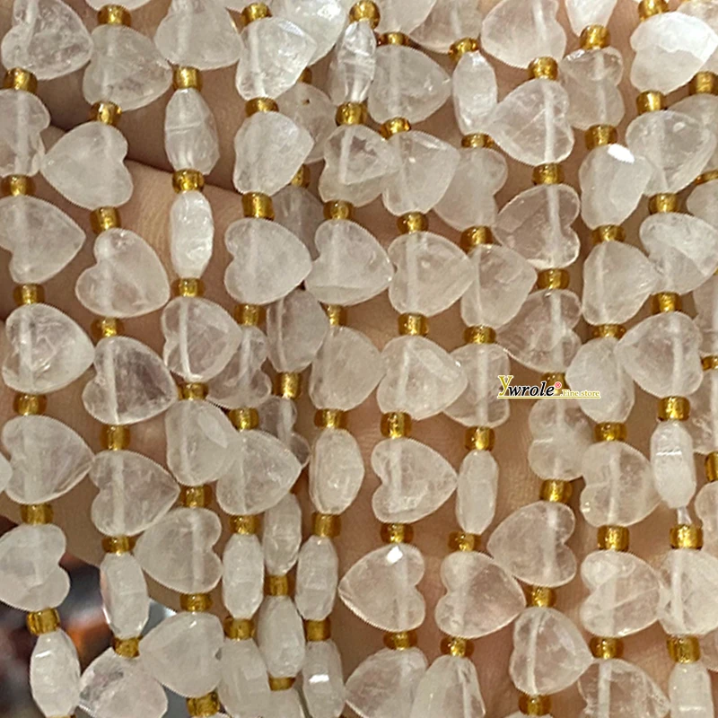 8x8MM 사이드 드릴 러브 하트 아마조나이트 패싯 천연석 스페이서 비즈, 쥬얼리 제작 DIY 팔찌 참 장식 액세서리