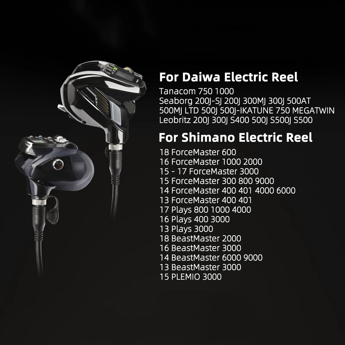 Charging Cable Shimano/Daiwa Electric Fishing Reel Connecting Line Power Cable Battery Connection Line Electric Reels Power Cord 300cm 9.84 Ft