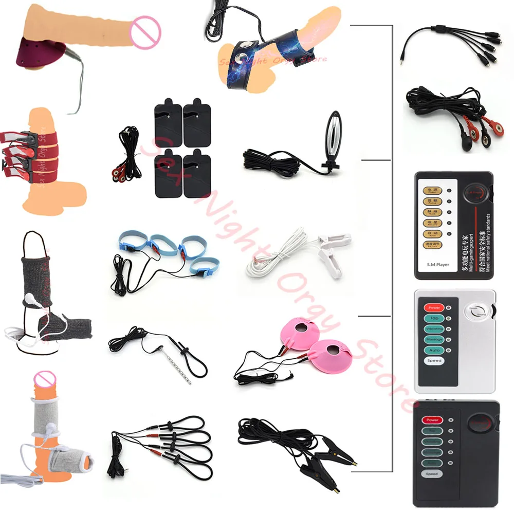 Electric sex toys Electric Shock Wire E-stim Power Box For Stimulation Women Men Penis/Anal/Vagina/Nipple/Glans Bdsm Toy