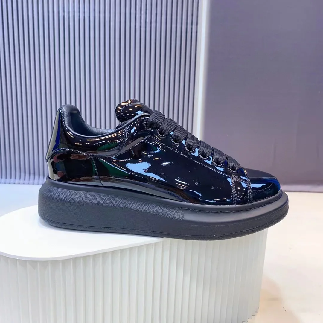 

Кроссовки унисекс из натуральной кожи, брендовые Роскошные, однотонные, на платформе, модная спортивная повседневная обувь для мужчин и женщин, осень