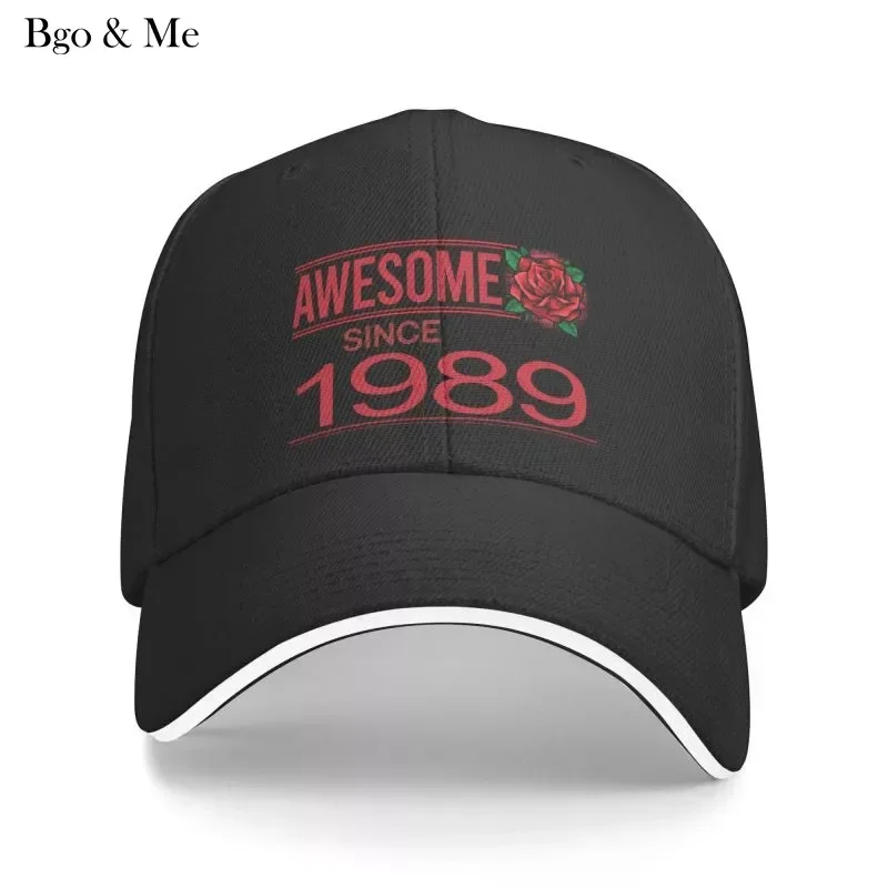 

2023 New Fashion Vintage Red Rose 1989 Baseball Cap Men Women Adjustable Dad Hat Outdoor