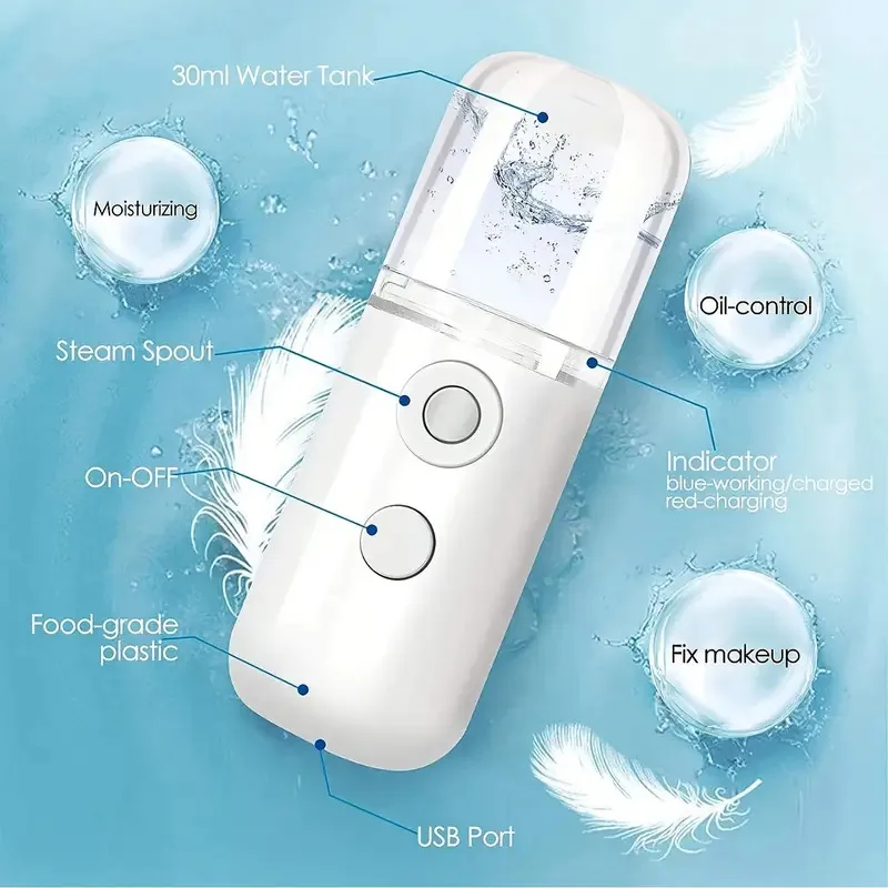 Colorful Handheld Air Humidifier Charging Spray Device Portable Facial Humidifier Portable Handheld Facial Beauty Device 2