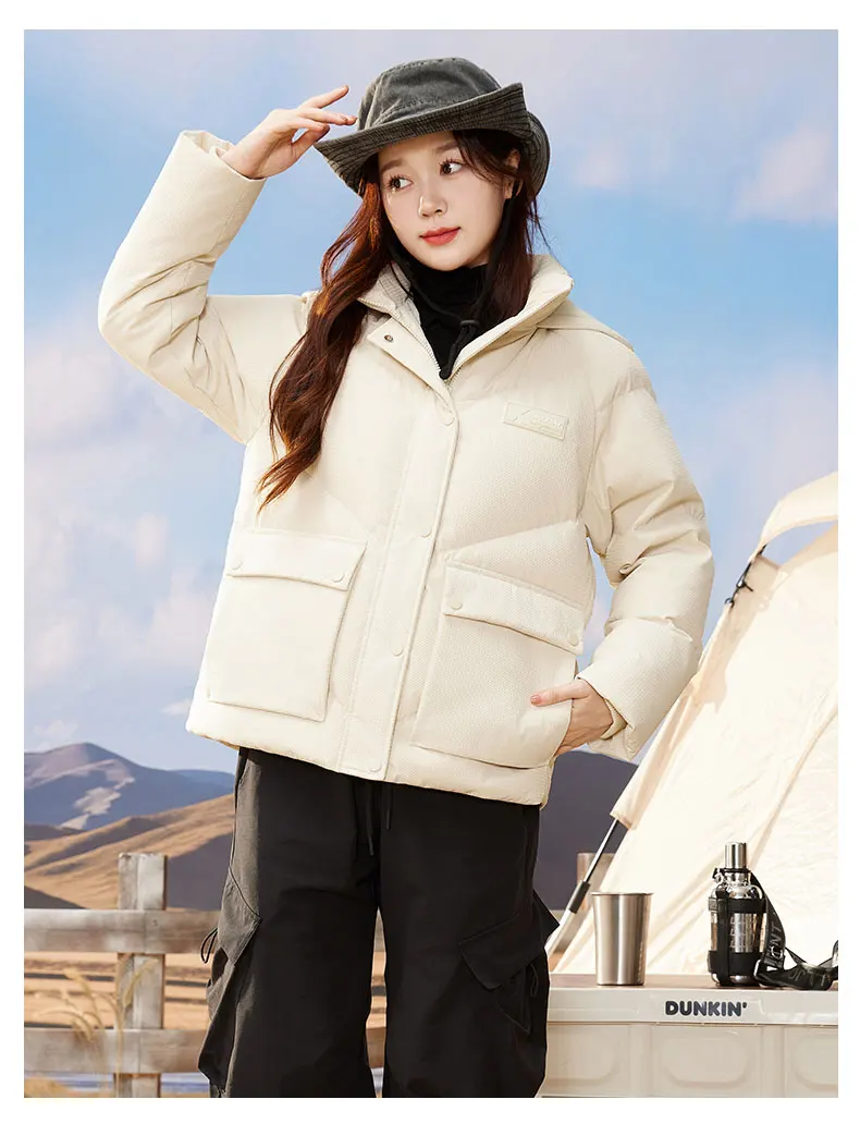 Description Picture 4 of itemShascullfites Melody Candy Color Down Jacket Women Hooded Down Coat Korean Thick Warm Outerwear Women's Clothing Short
