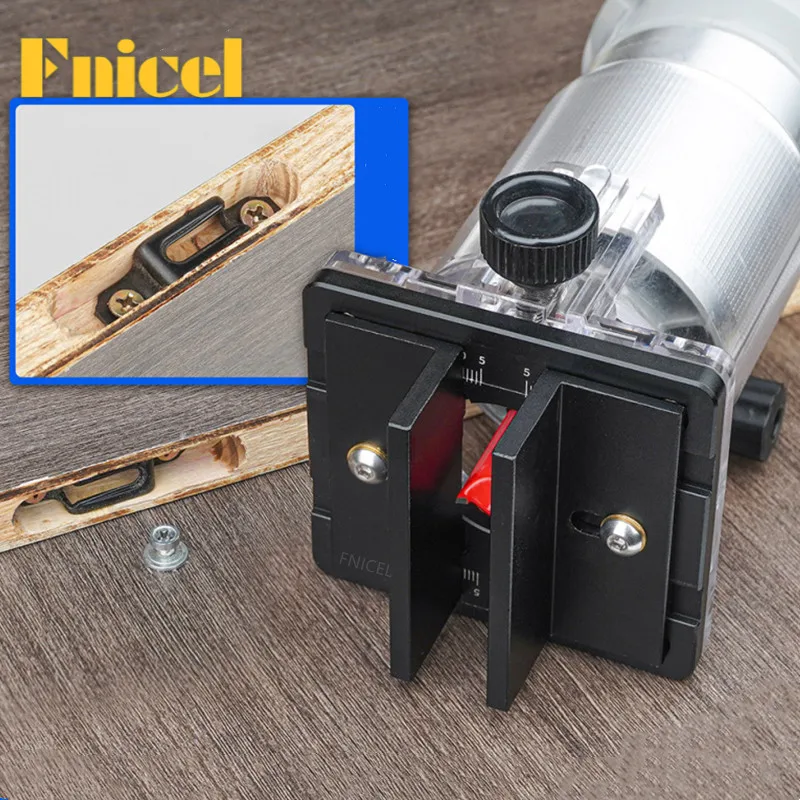 2 in 1 Slotted Base and Fastening Bracket Wood Milling Base Slotted Trimming Milling Cutter Bakelite Slotting Guide Locator trimming machine base slotting guide base