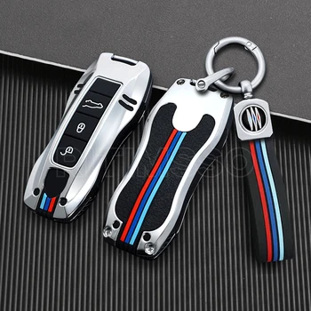 Lega Silicone chiave Auto protettore caso chiave Fob sacchetto di copertura per Porsche Macan 911 Panamera Cayenne Carrera Taycan accessori Auto - Lega Silicone chiave Auto protettore caso chiave Fob sacchetto di copertura per Porsche Macan 911
