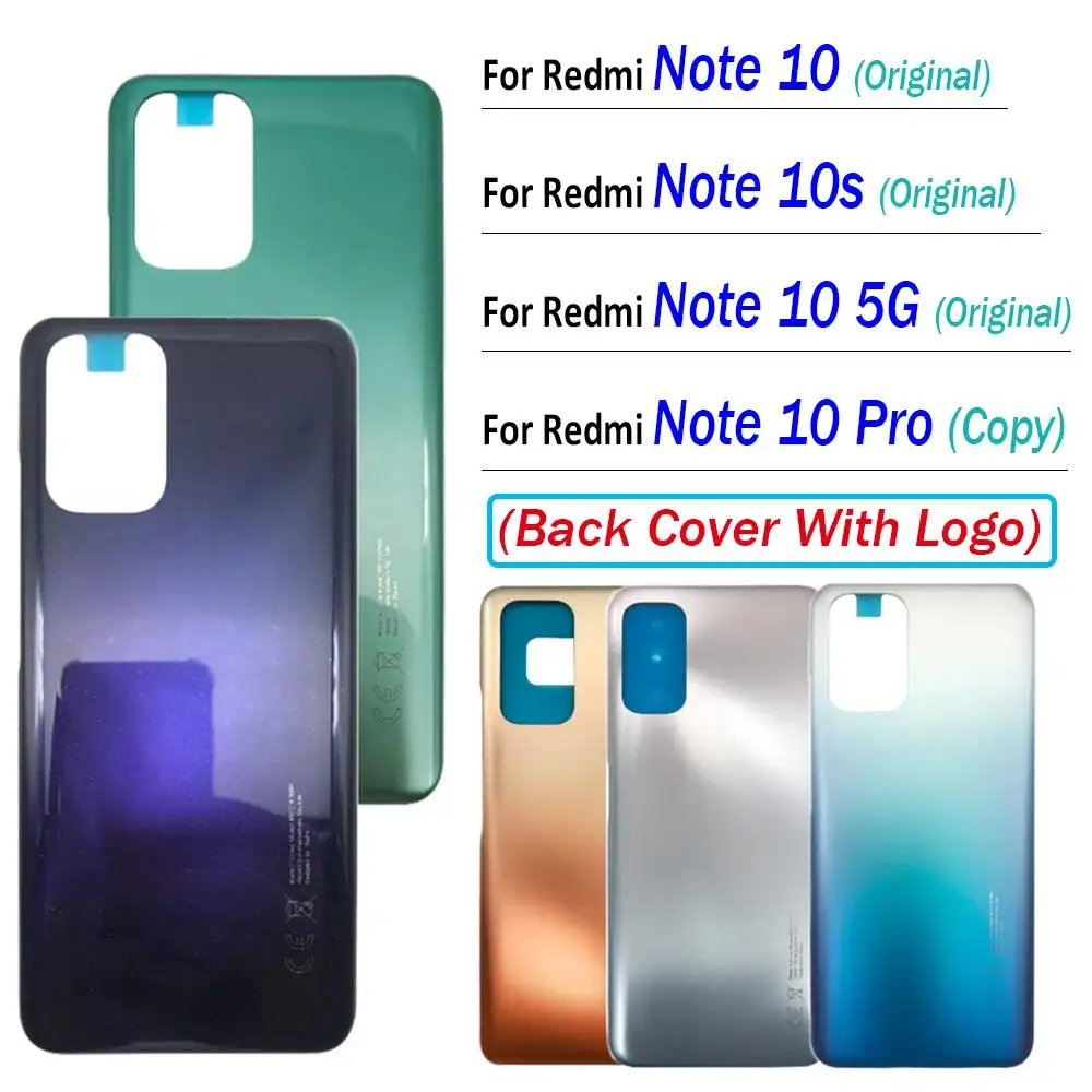 

10PCS NEW For Redmi Note 10S 10 4G 5G Note 10 Pro Battery Back Cover Rear Door Replacement Housing Case With Adhesive Sticker
