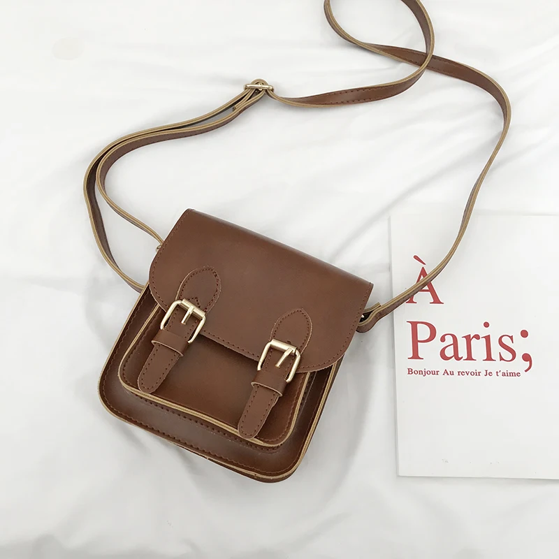 Women's Shoulder Bag Brand Designer Women's Pu Leather Straddle Bag Simple Girl's Purse Handbag 2022 New Style Messenger Bag