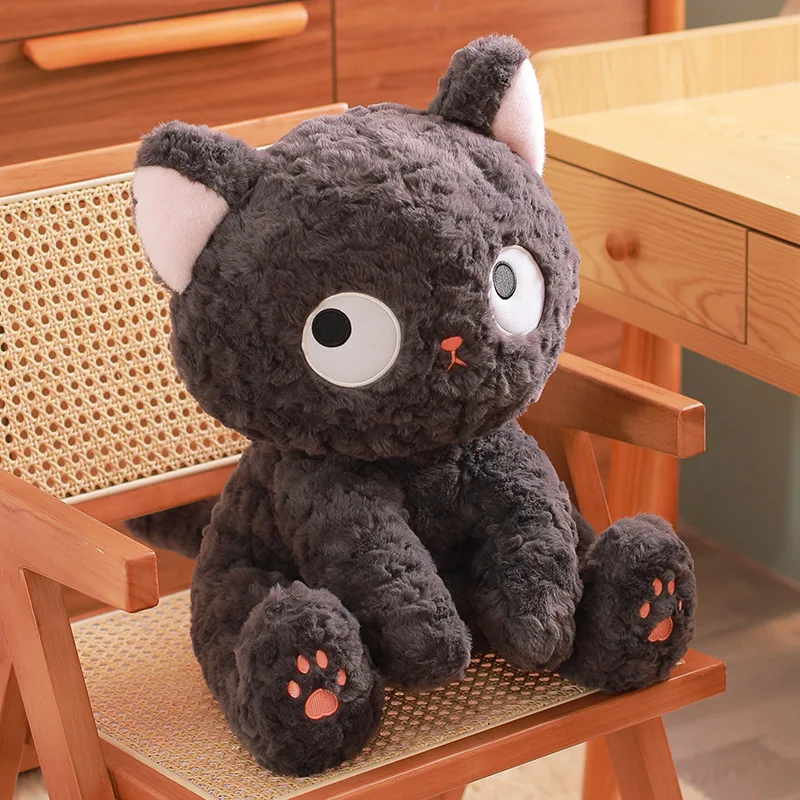 Cute Cartoon Coal Ball Small Black Cat Doll Plush Toy Cat Throw Pillow Doll Children's Toys