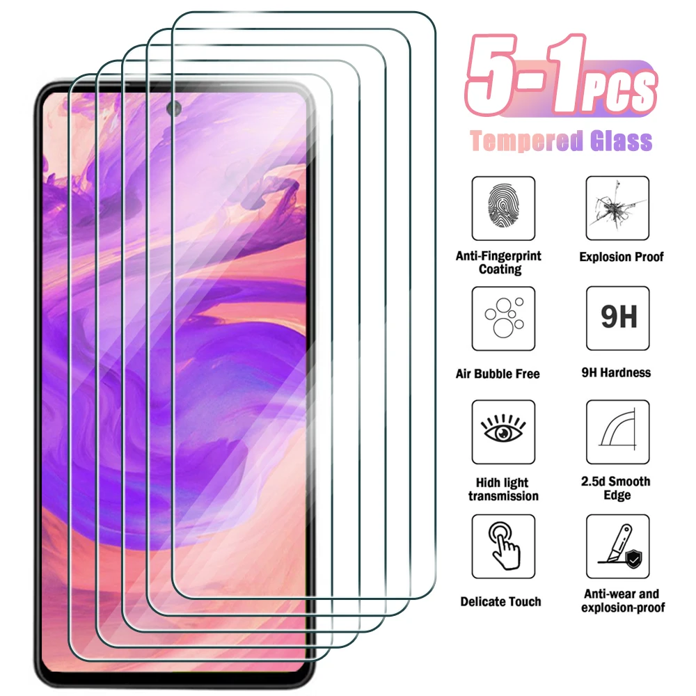 5-1Pcs Tempered Glass For Samsung Galaxy A12 A22 A32 A42 A52 4G 5G A03 A13 A23 A33 A53 A73 Screen Protector for Galaxy A52s 5-1Pcs Tempered Glass For Samsung Galaxy A12 A22 A32 A42 A52 4G 5G A03 A13 A23 A33 A53 A73 Screen Protector for Galaxy A52s