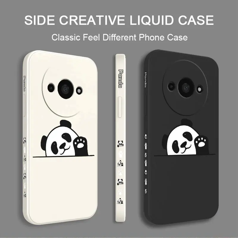 BORYA Hülle Für Xiaomi Redmi A3 4G, Stoßfest Weiches Transparent Silikon TPU Bumper Handyhülle Ultra Dünn Seidig Hochwertiges Elegant Schutzhülle,Panda