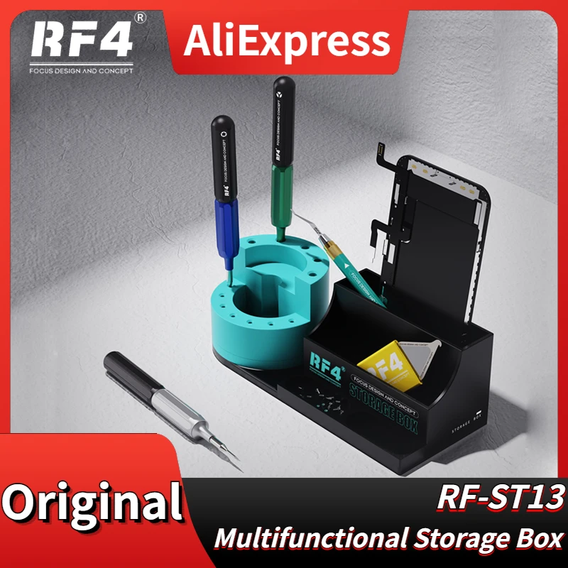 

RF4 Multifunctional Storage Box Screwdriver Tweezers Parts Magnetic Organizer Mobile Phone Repair Hand Tools