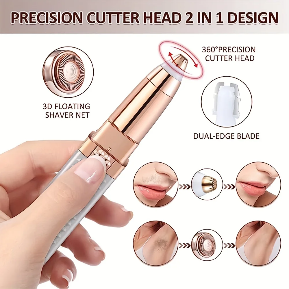 Rechargeable 4-in-1 Women's Electric Shaver for Full Body Hair Removal Including Eyebrow Nose and Bikini Trimming 4