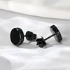 Nordic Viking Rune Personalized 8mm Natural Black Agate Ear Stud 925 Sterling Silver Men Women Hiphop Earrings Fashion Gift 4