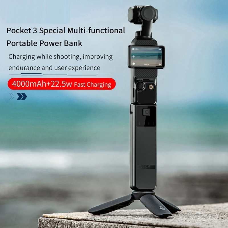 Зарядное устройство STARTRC для DJI Osmo Pocket 3, портативный внешний аккумулятор на 4000 мАч, портативное быстрое зарядное устройство, удлинитель для камеры, прочный