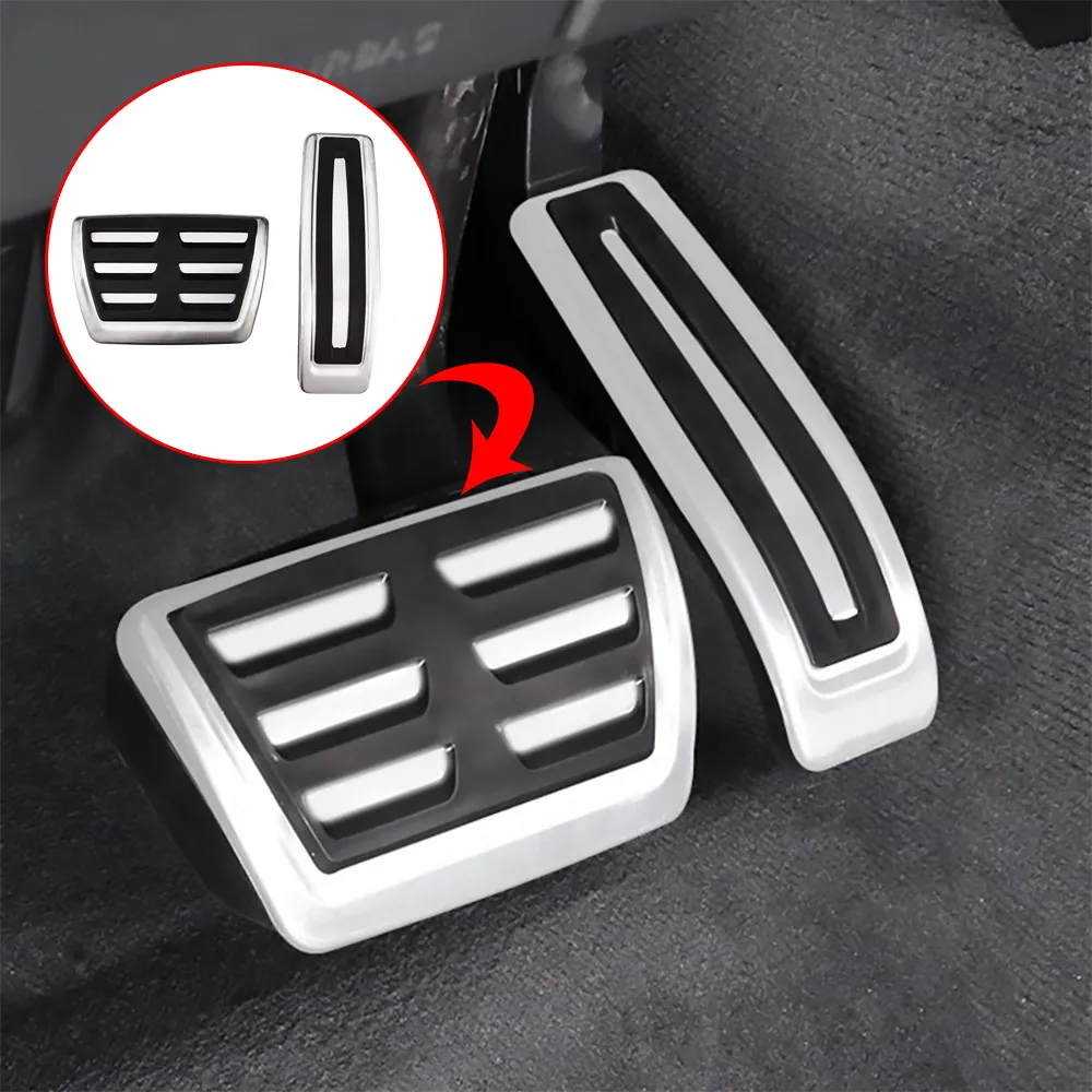 Stainless Steel Car Foot Pedals for Volkswagen VW Touareg 7P 2011~ Gas Accelerator Brake Non-slip Restfoot Pedal Cover Pads