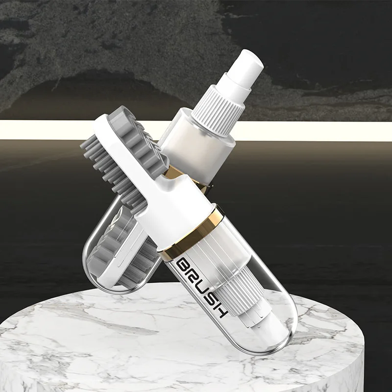 Add liquid shoe brushes, press on both sides to drain the liquid, household, travel. 6